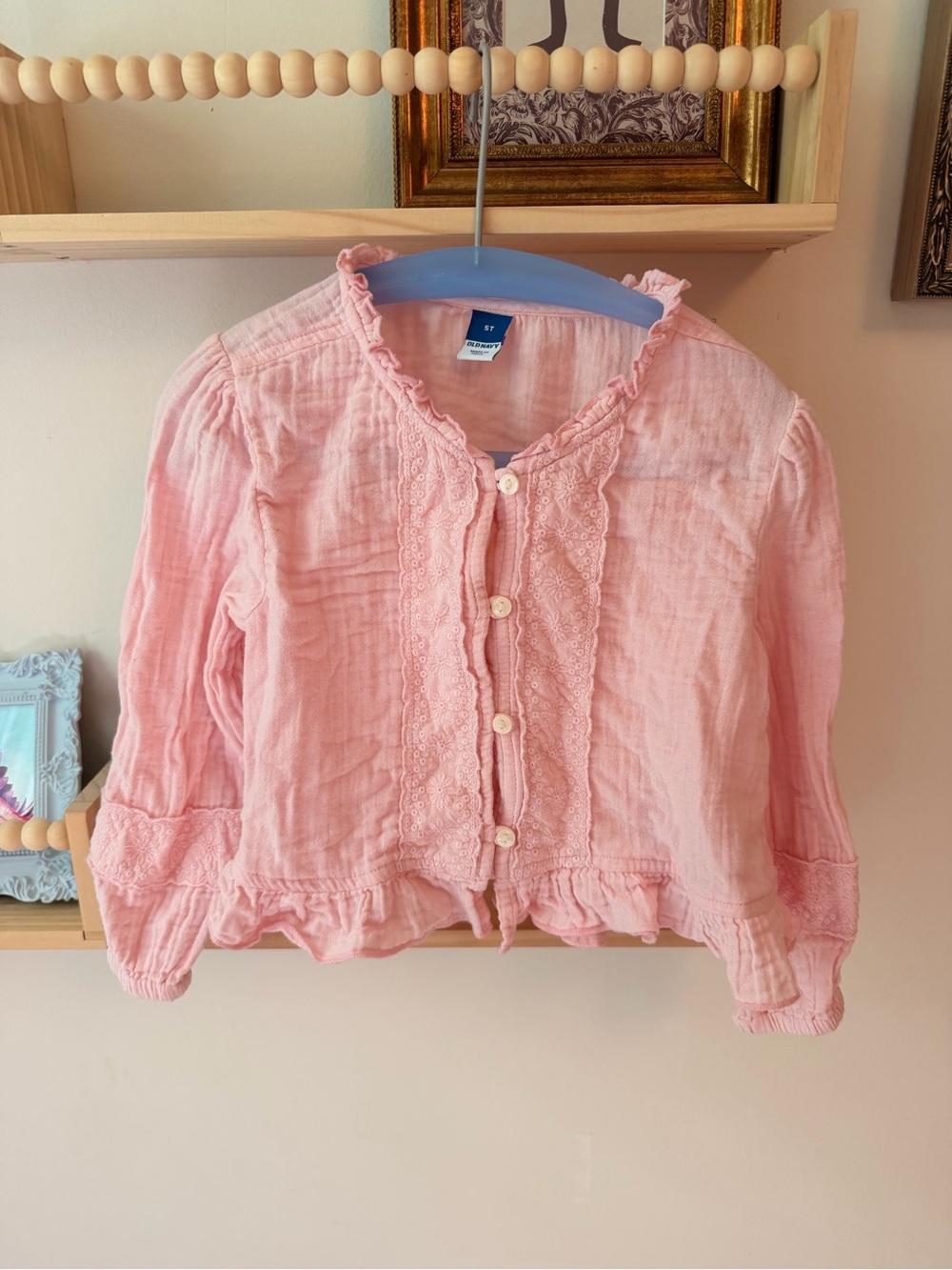 Old Navy Pink Ruffle-Trim Girls' Blouse